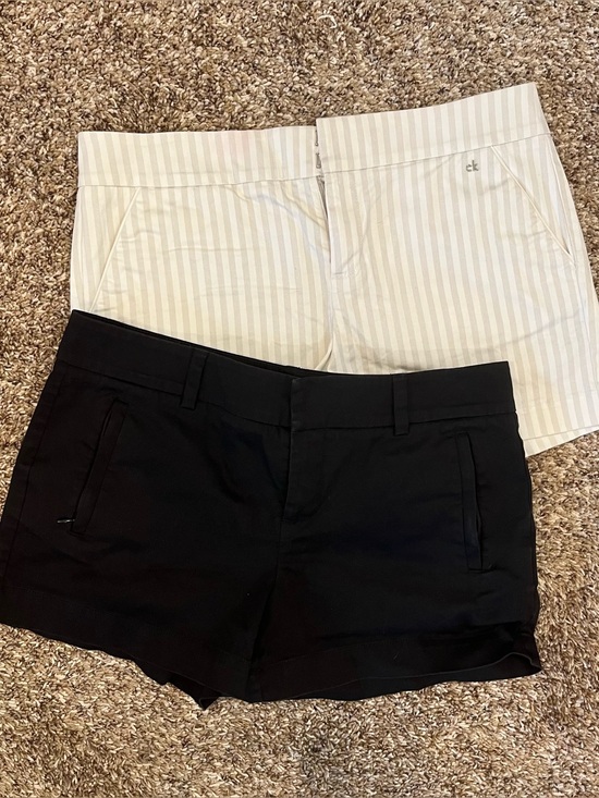 Calvin Klein Pants - Calvin Klein Shorts Bundle Womens Size 8 Black Cotton Stripes Dressy Preppy